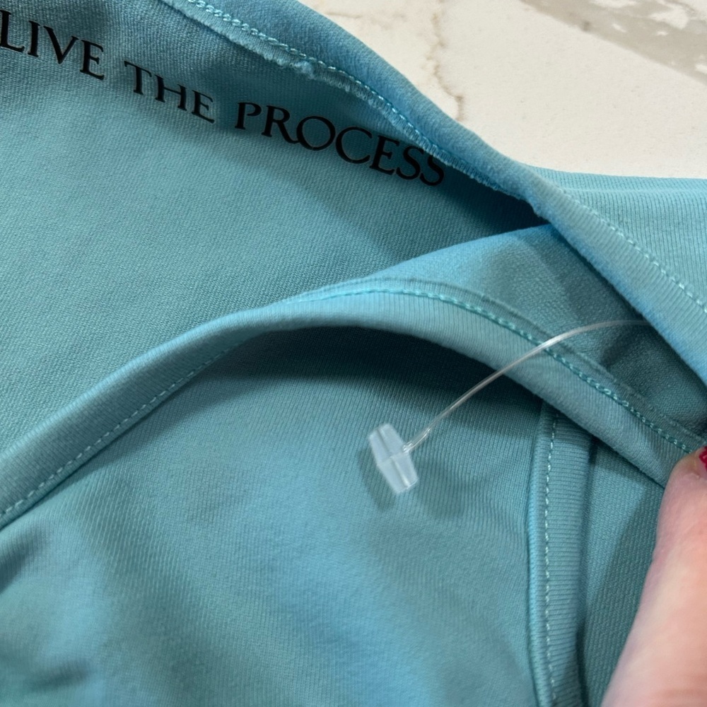 Live The Process Aqua Ruched Crop Top - Picture 7 of 7